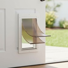 Telescoping Tunnel Medium Dog Door with Dual Magnetic Flaps for Safety  Freedom