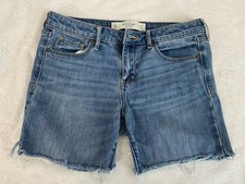 Abercrombie Fitch Raw Hem Cut Off Shorts Size 27 Women's Blue