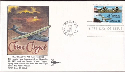 Transpacific Airmail FDC, Gillcraft, Airmail C115, China Clipper
