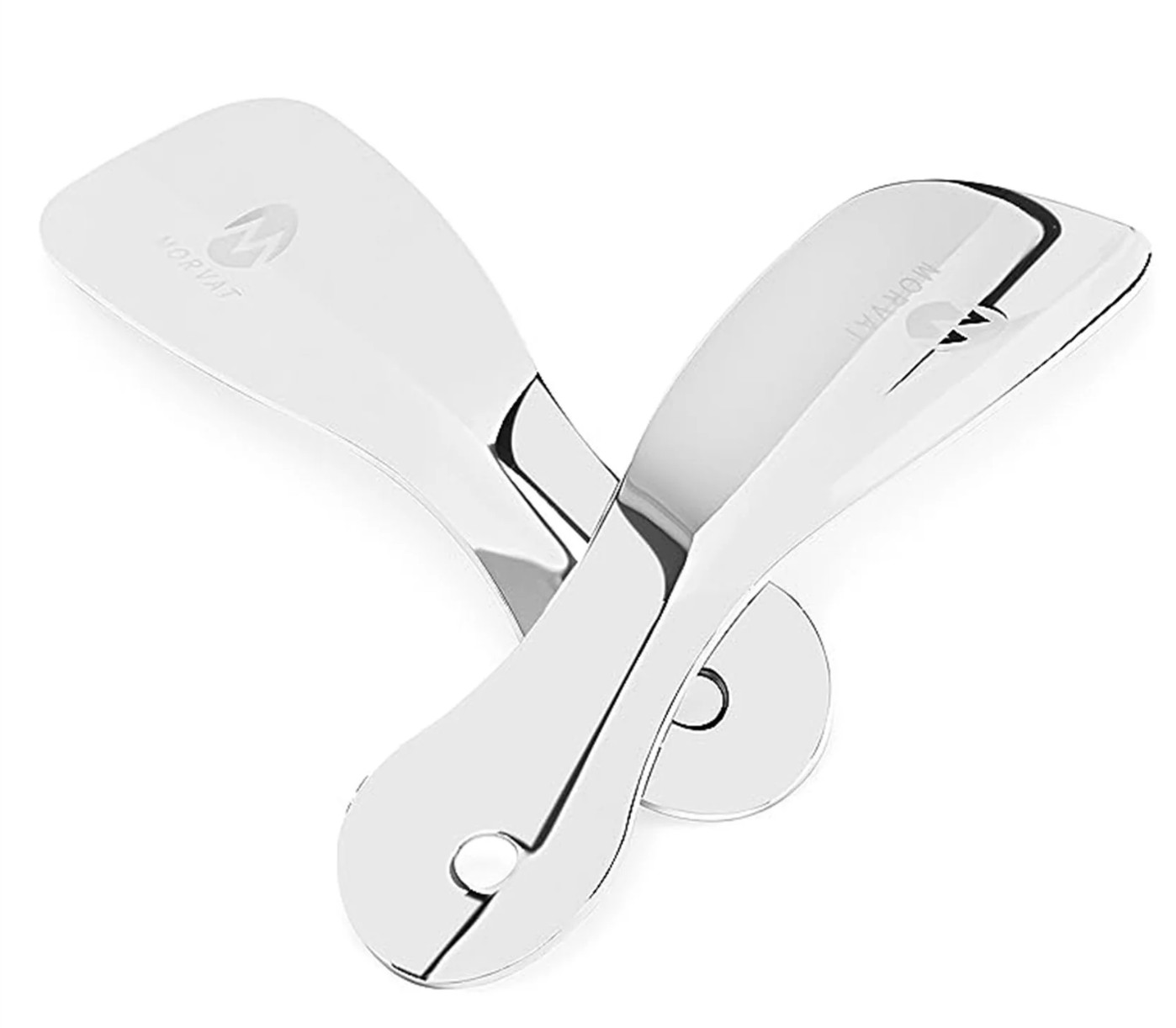 Morvat Stainless Steel Metal Shoe Horn, 7.5&rdquo;, 2 Pack