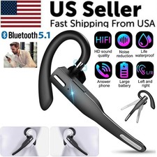 Trucker Wireless Headset Bluetooth 5.1 Earpiece Dual Mic Earbud Noise Cancelling