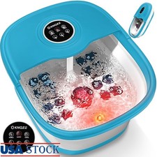 All in One Foot Spa Bath W/ Heat Massage Remote Timer Compact Folding Design New