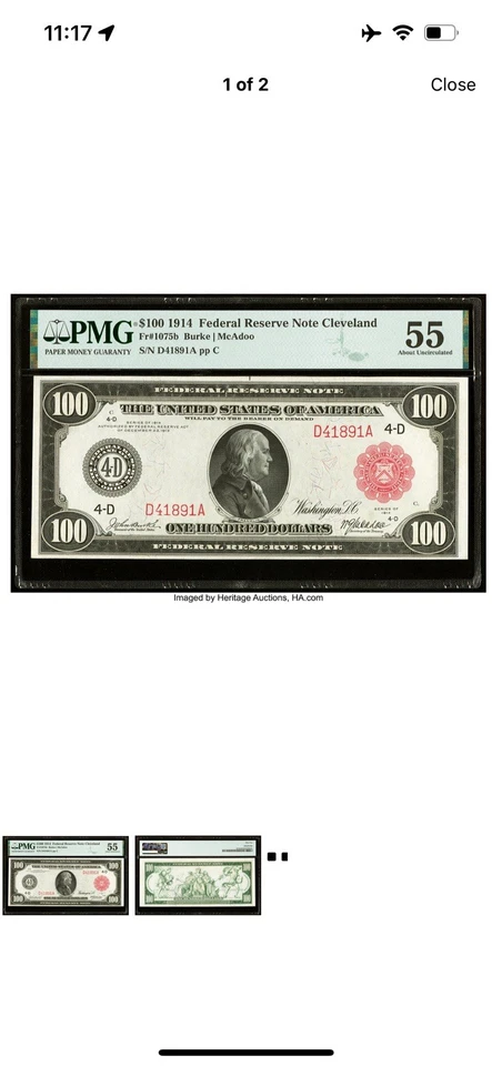 Fr 1075b 1914 $100🔥TOP POP🔥only 27 Known- 1 in Smithsonian-3 @ Federal Reserve - Image 3 of 4