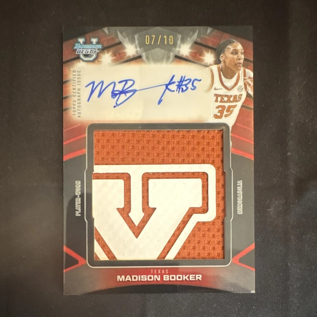 Madison Booker 07/10 Game Graphs Jumbo Patch Auto Bowman U Best 2025-26 Texas 🔥