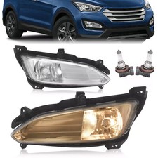 Front Driving Fog Light Lamp Assembly Pair For Hyundai Santa Fe Sport 2013-2016