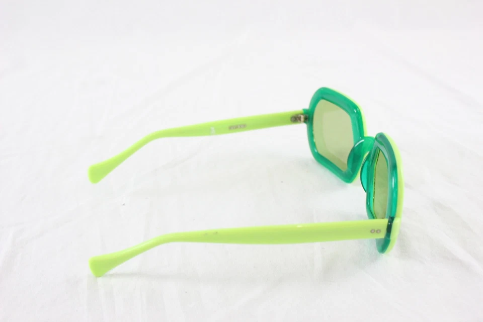 Gafas de sol retro vintage años 50 60 neón verde lima hechas en Italia raras 577 Foto 3 de 4
