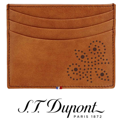 S.T. Dupont Line D Derby 6 CC Brown Leather Credit Card Holder