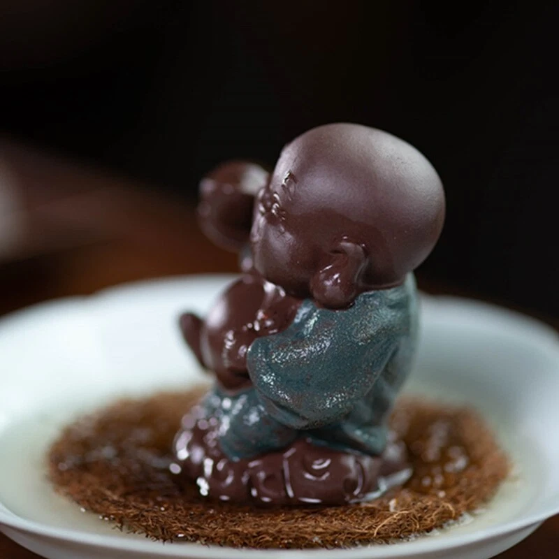 Estatua de Buda Yixing Zisha arcilla púrpura artículos de arte hechos a mano ricos traer decoración Foto 2 de 4