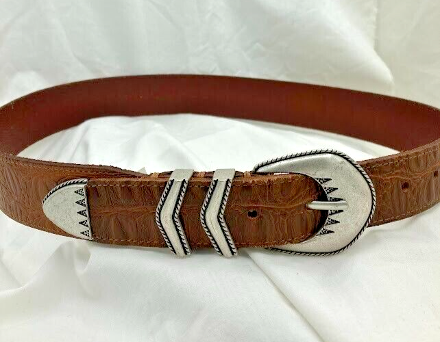 Banana Republic Brown Leather Belt w/ Silver Buckle BANANA REPUBLIC women Large Brown Genuine Leather Silver  main image 3