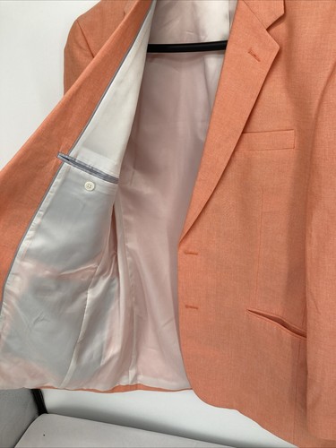 Croft & Barrow Cotton Blazer Mens 42L Peach Orange Sport Coat Spring Jacket - Picture 6 of 10