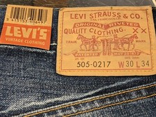  295 LEVI LVC 505-0217 VINTAGE 1967 BIG E REDLINE SELVEDGE JEANS 30  34
