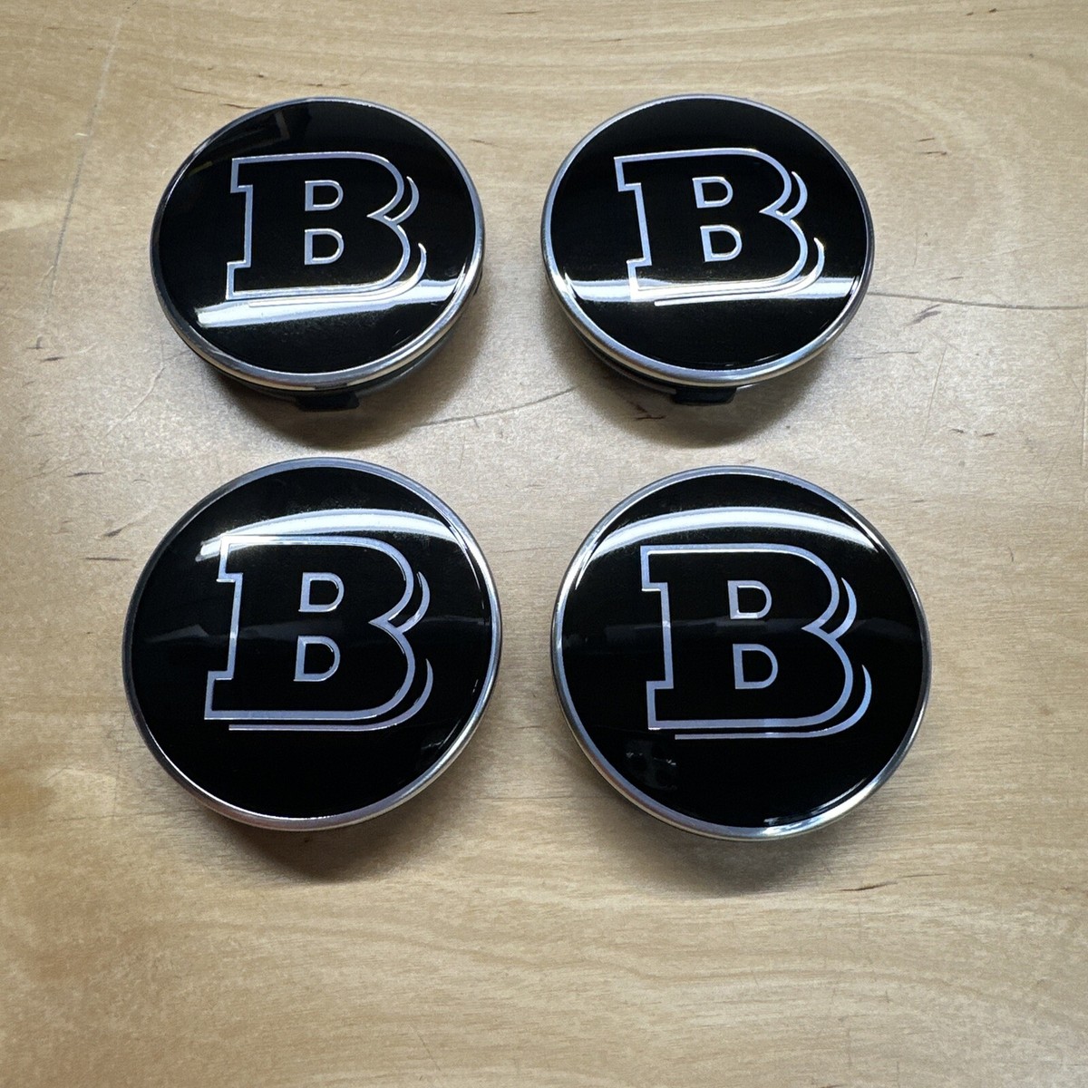 Lot De 4 Bouchons De Jante BRABUS Aluminium Noir/or - Diamètre 75 Mm, Référence 000-100-16, Fabriqué En Allemagne