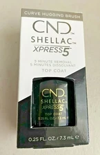 CND Shellac Xpress5 Top Coat LED Gel Nail Polish Express 5 MIN REMOVAL .25oz NEW