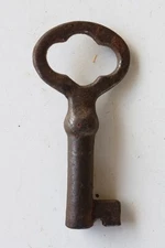 Antique Hollow Barrel Steamer Trunk Chest Cabinet Lock Key #554