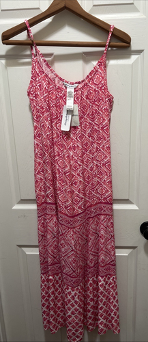 Neu mit Etikett Tommy Bahama S Kleid Überwurf Muschel Strand Midi entspannt rosa Taschen - Bild 2 von 9
