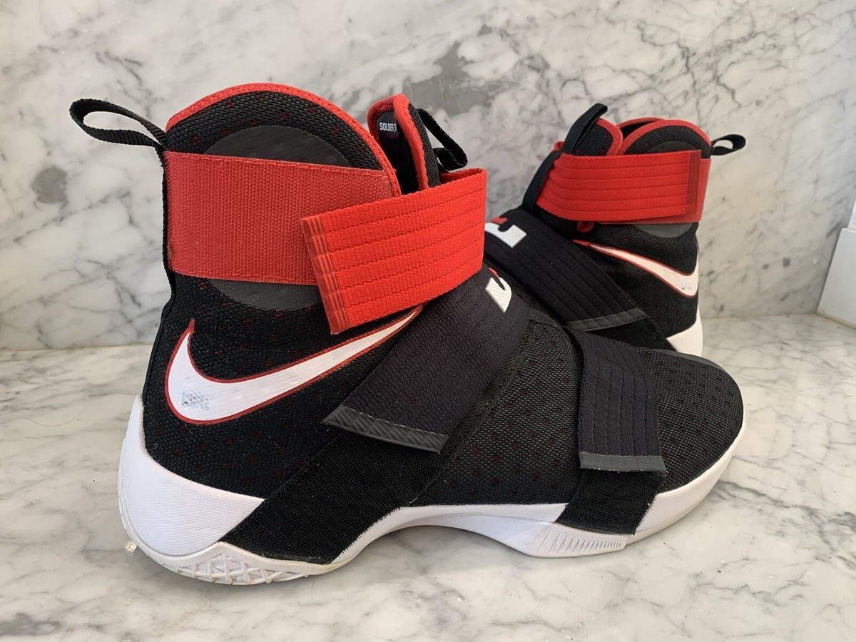 Nike Lebron Soldier 10 Black White University Red 844374-016 Men Size 16  RARE