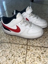 Nike Court Borough Low BQ5453-110 Toddlers Casual Shoes White/Red-Black Size 9C