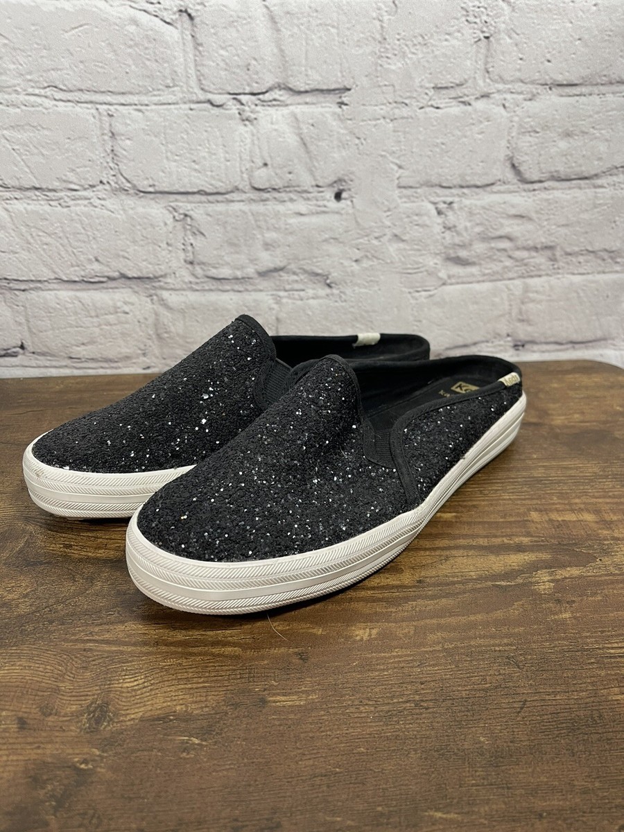 Keds Kate Spade Glitter Sneakers Slides mules Size7 black