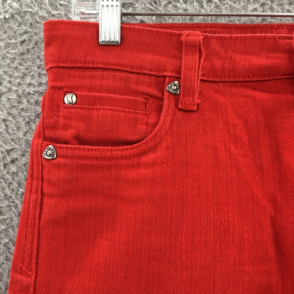 Pantalones de mezclilla ajustados Kut Diana para mujer 2 (real 31x29,5) rojos tiro bajo informal cremallera Foto 4 de 4