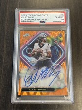 2023 Topps Chrome Cosmic CJ Stroud AUTO Orange Galactic 7/25 PSA 10 1/1 Jersey #