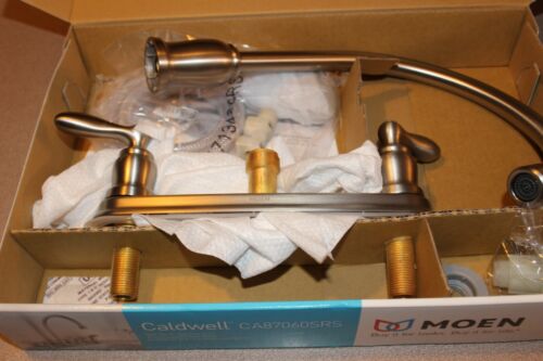 Grifo de cocina de arco alto Moen Caldwell CA87060SRS con spray lateral acero inoxidable - Imagen 11 de 12