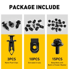 28pcs/Set Car Engine Splash Shield Body Bolts Screw Nut Fender Bumper Clip Rivet