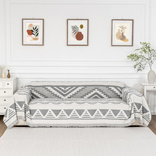 Sectional Couch Cover Grey Boho Geometric Sofa Covers for Sectional Sofa L Shape