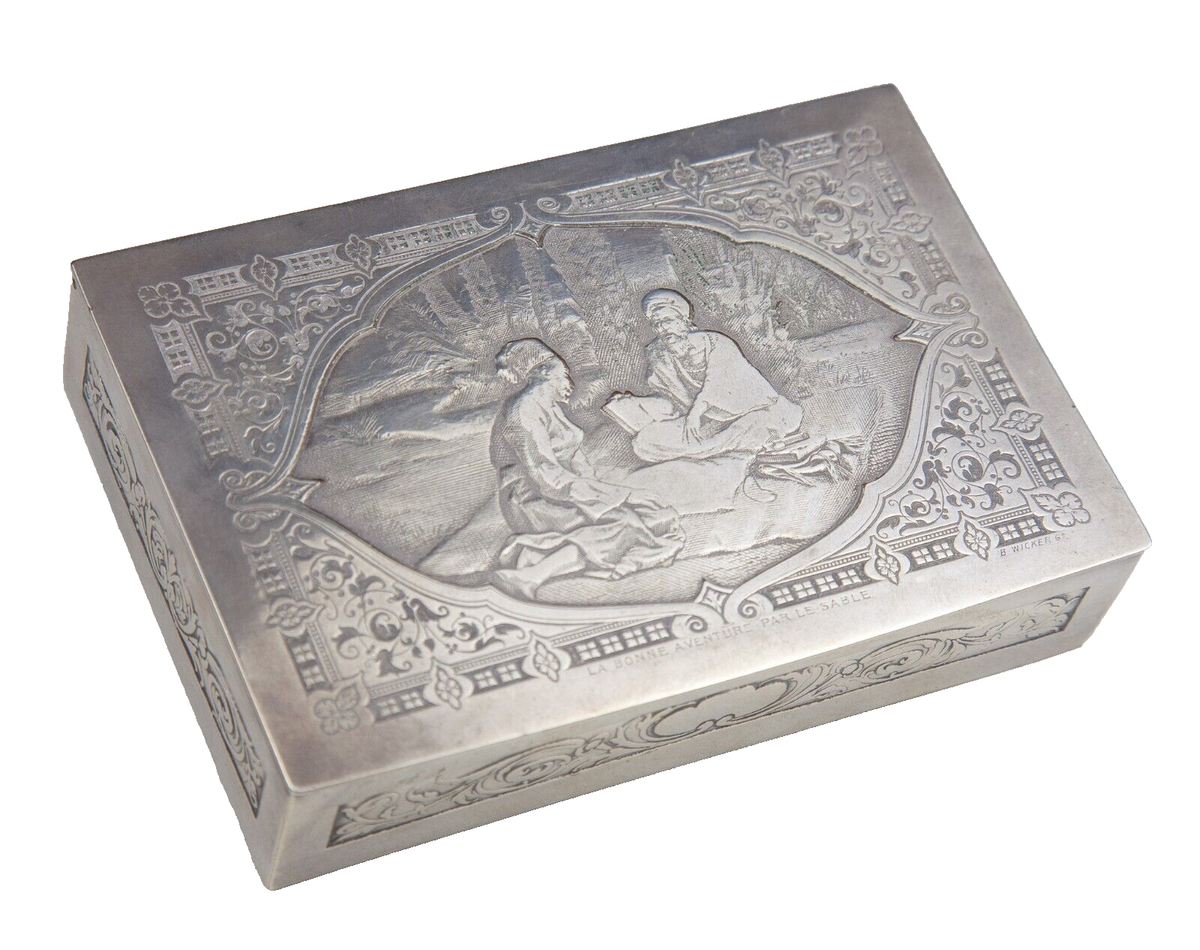 Ea. 20th C. French Silver Plated Bronze Box W/ Orientalist Scene