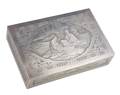 Ea. 20th C. French Silver Plated Bronze Box W/ Orientalist Scene