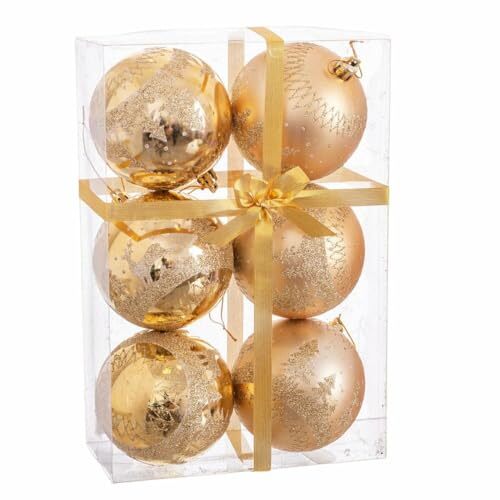 Christmas Baubles Golden Plastic Deer 8 X 8 X 8 Cm (6 Units) NUOVO
