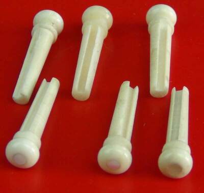 Hosco Cattle Bone Bridge Pin mit Perlenpunkt 6er Set