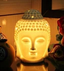 THAI WHITE BUDDHA HEAD OIL BURNER  MEDITATION FRAGRANCE GIFT OB_29002_WHITE