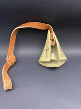 Handmade Clay Pottery Hanging Bell Wind Chime  Signed On Leather Cord