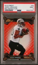 2013 Topps Finest 43 Jimmy Graham Red Refractor #/25 PSA 9 New Orleans Saints