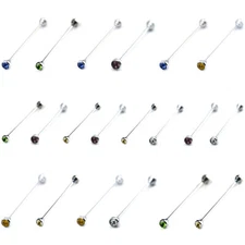 2 PCS Men's Silver Necktie Tie Clip Formal Shirt Collar Pin Bar Brooch Jewelry 