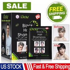 10PC DEXE Black Hair Shampoo Instant 5-Min Hair Color Dye Natural Organic Repair