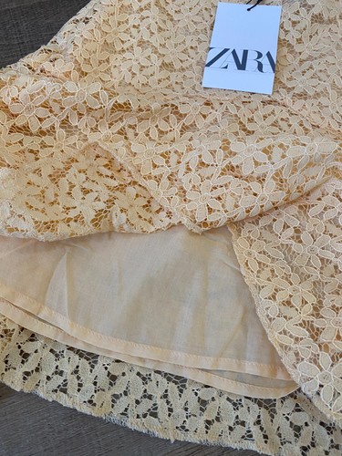 NWT Zara Girl's Skirt Yellow Daisey Lace 13/14 - Picture 5 of 6