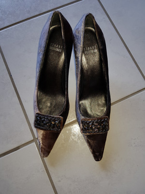 Damen Pumps von Stuart Weitzmann, multi Gr. 39/UK 6 echt Velourleder