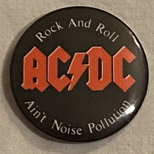 AC/DC Rock and Roll Ain't Noise Pollution VTG Promo Pin 80s RARE NOS ...