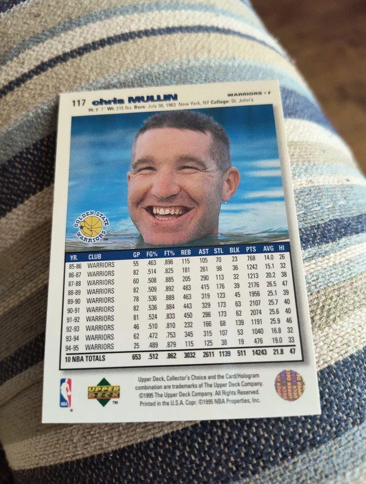CHRIS MULLIN 1995-96 UPPER DECK COLLECTOR'S CHOICE #117 FREE SHIPPING - Image 2 of 2