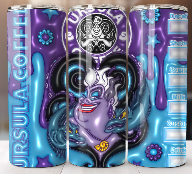 Halloween Mermaid Movie Tumbler 20 oz Skinny Cup Mug Stainless Steel