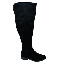 New Style & Co. Womens Lessah Vegan Closed Toe Over Knee Black 6.5M Stud NIB