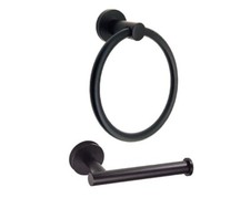 Toilet Paper Holder Hand Towel Ring Set - 2 Pieces Set, Matte Black
