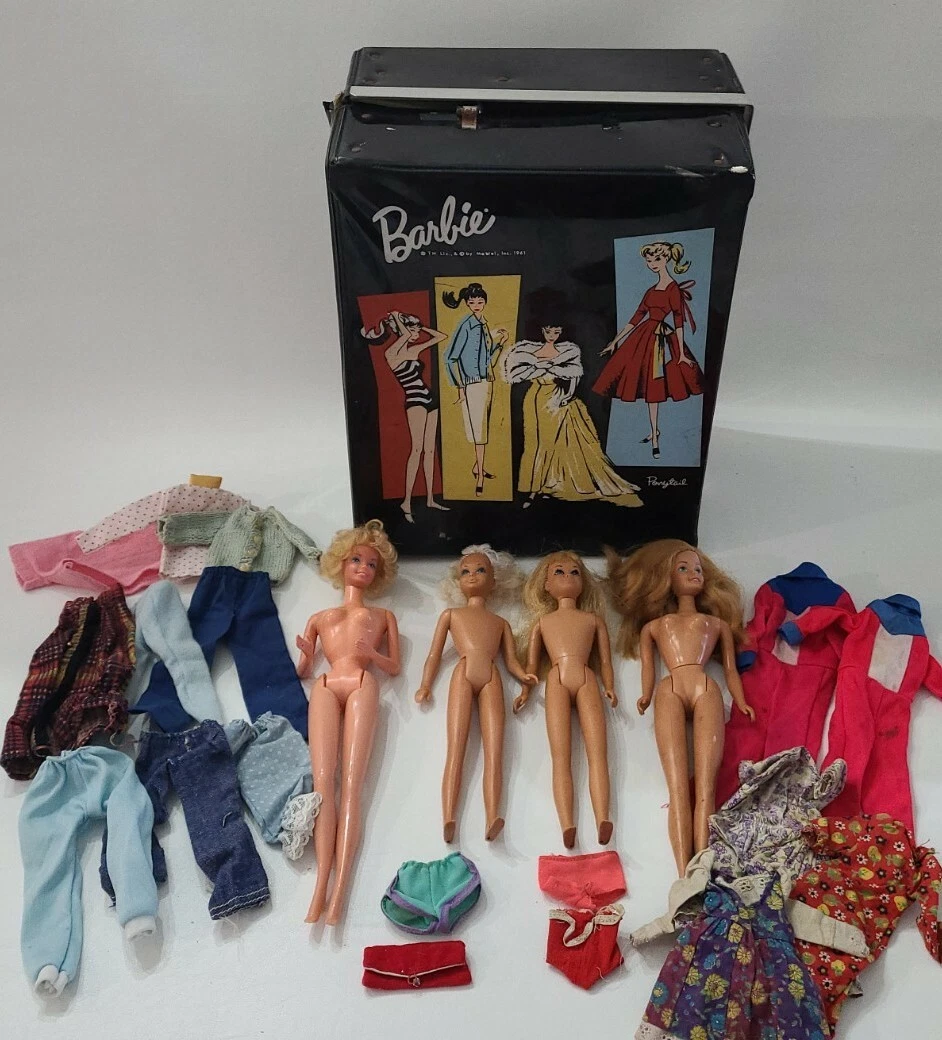 Barbie & Skipper Dolls, Clothes & 1961 Ponytail Case Mattel Vintage Read  Below⬇️