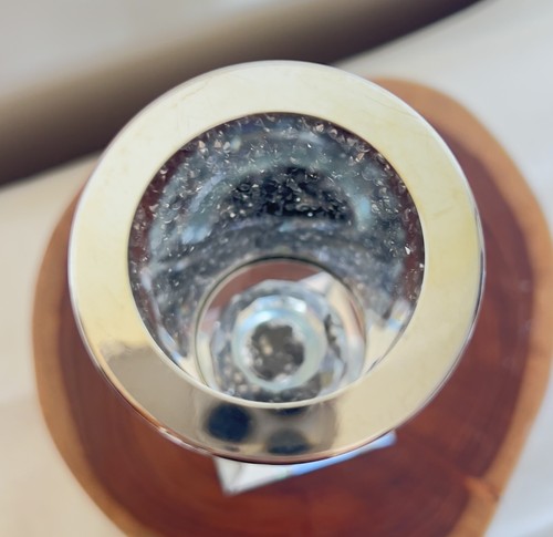Luxury Black Crushed Diamond Crystal Filled Mirrored Candle Holder Decor - Picture 3 of 5
