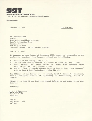 DAVID DAVE SCOTT Typed Letter Signed NASA Astronaut Apollo 15 Autograph Lunar