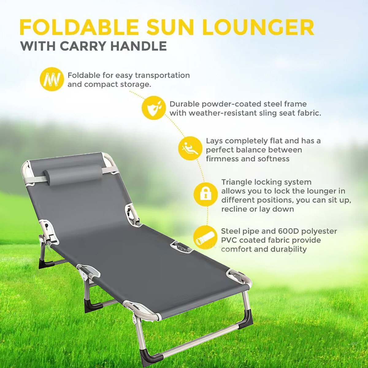 Compact Foldable Loungers Compact Loungers Outsunny Outdoor