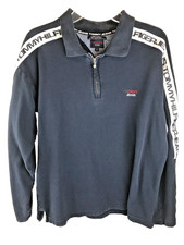 Vintage  Tommy Jeans 1/4 zip pullover sweatshirt size large w white patches