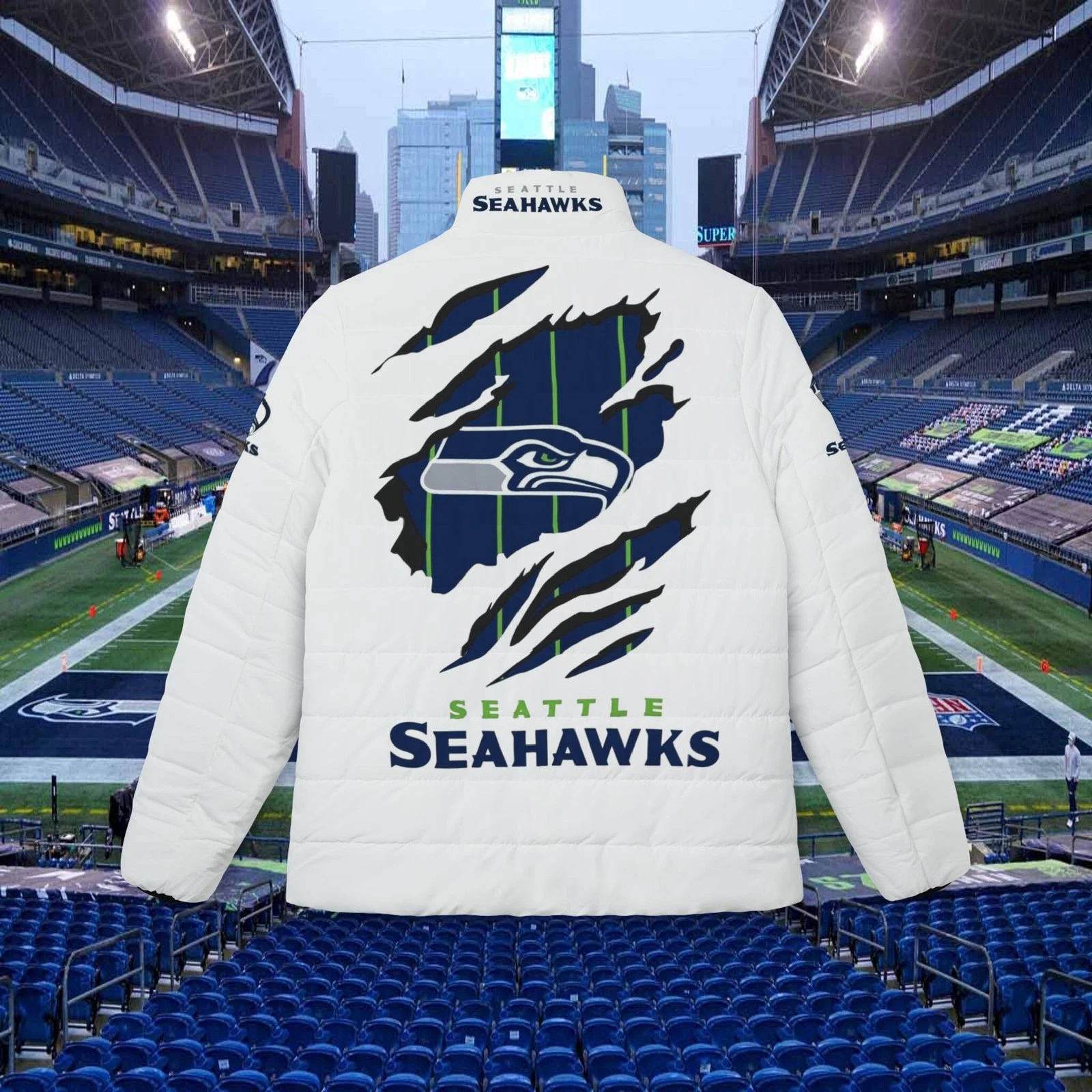 Seattle Seahawks Logo Puffer Jacket