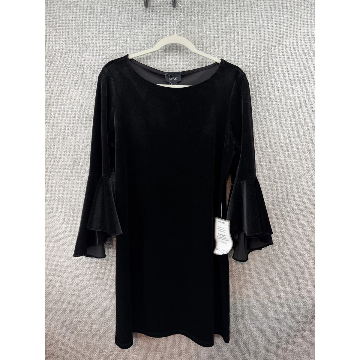 black msk dresses Black Ribbed Knit Wool Blend Short Sweater Dress main image 0